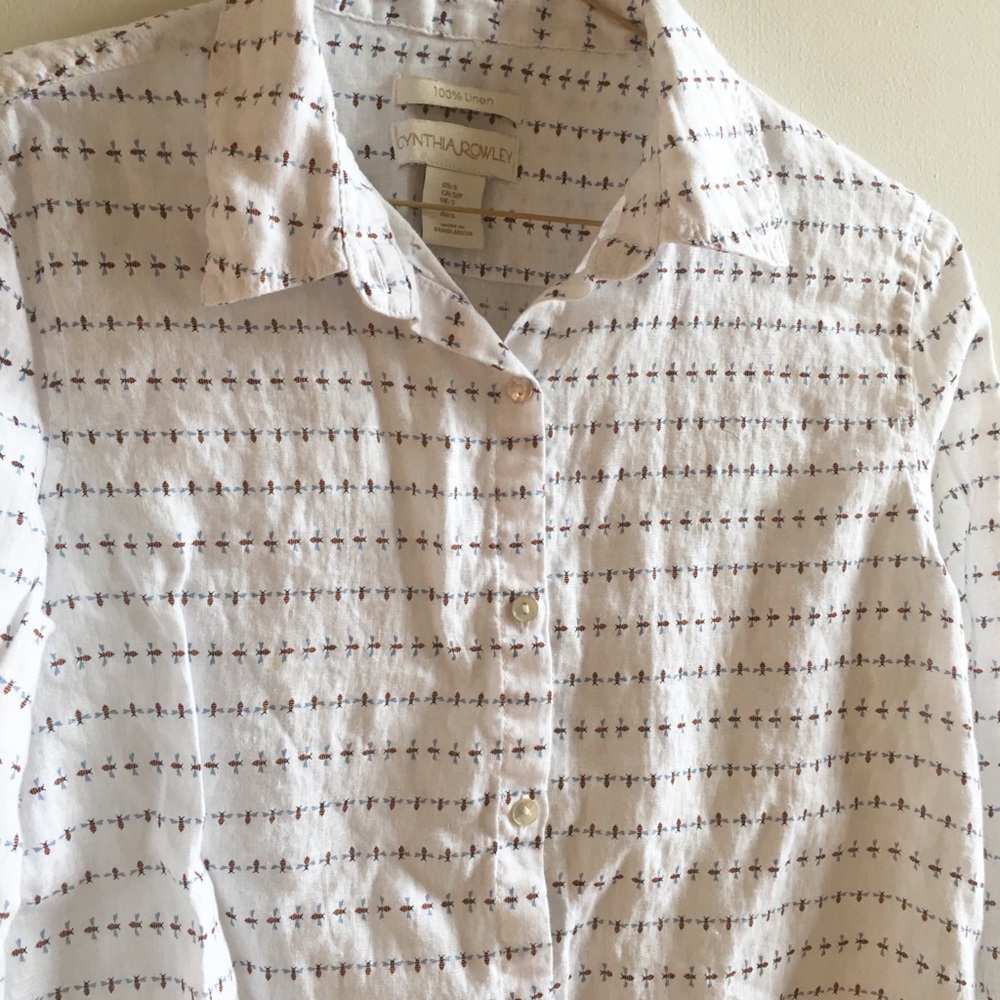 Cynthia Rowley Linen Bee Top 🐝
